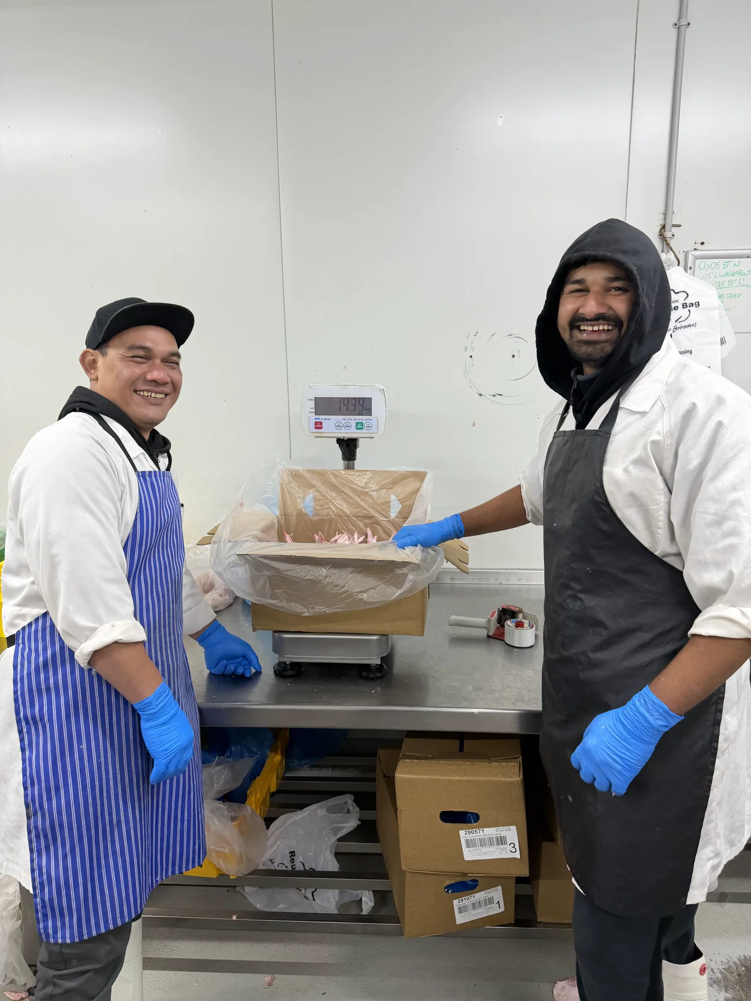 Albury Wholesale Chickens team preparing a wholesale order